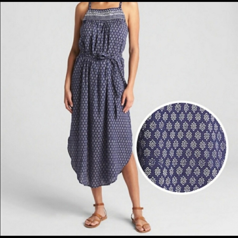 Navy blue midi dress. NWT. Crafted by artisans.